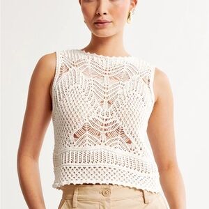Abercrombie & Fitch Women's Macrame-Inspired Crew Tank